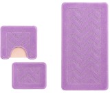 Set covorase baie 3 piese, Model Geometric, Mov Lila 60x100cm