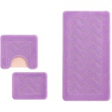 Set covorase baie 3 piese, Model Geometric, Mov Lila 60x100cm