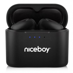 Casti True Wireless Niceboy HIVE Podsie 3, Bluetooth, Noise Reduction, Microfon, asistent vocal, mod Gaming, aplicatie mobila, Touch Control, IP54, in