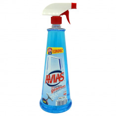 Solutie Spray Geamuri AVIAS, 750 ml, Albastra, Pulverizator pentru Geamuri si Sticla, Solutie Curatat Geamuri, Detergent de Geamuri, Solutie Spalat Ge
