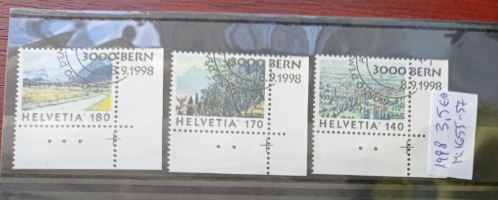 TS21 - Timbre serie Elvetia 1998 Mi1655 1657