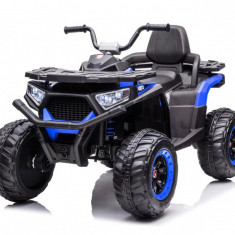 ATV electric copii Kinderauto SuperOffroad 4x4, 140W 12V, recomandat 3-9 ani, RC, culoare albastra
