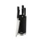 Set cutite 6 piese RETRO Zilan ZLN1609, Suport inclus, Otel inoxidabil 3CR13, Compatibil masina de spalat vase, Negru