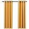 Draperii opace aspect in, cu ocheti, 2 buc., galben, 140x175 cm