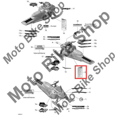 MBS Abtibild avertizare/securitate Ski Doo, nr. 9, Cod Produs: 516003788SK foto