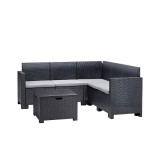 Set de colț de grădină Nero cu 5 locuri, grafit