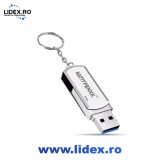 Stick Memorie USB 3.0, KATITFENXK, 32GB, rotativ 360&deg;, Argintiu