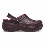 Saboti Crocs Classic Platform Lined Clog Bordo - Dark Cherry