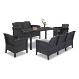 Set de mobilier de grădină Venus IV Large cu 7 locuri, grafit