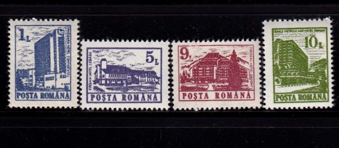 ✅RO 1991 LP 1257 &quot;Hoteluri si cabane ( I )&quot; , serie , MNH
