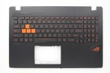 Carcasa superioara cu tastatura palmrest Laptop, Asus, ROG GL553VW, 90NB0DC1-R30010, 13N1-0BA0F01, 13N1-0BA0B01, iluminata, conector 4 pini, taste por