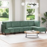 vidaXL Set de mobilier pentru living 5 pcs Verde Mării Catifea 3413776