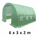Cumpara ieftin Sera solar tip tunel pentru gradina, 6x3x2 m, folie PE 140g/mp, filtru UV4, ferestre
