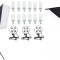 Kit 3 softbox cu acara, soclu de 4 becuri si 12x bec 85W, Negru