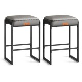 Cumpara ieftin Set 2 scaune de bar Vasagle Gri 45x38x66 cm
