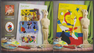 DB1 Arta Pictura Guineea TIRAJ 1000 Joan Miro Nuduri MS + SS MNH foto