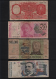 Set Argentina 34 bancnote diferite circulate cateva rare unele uzate, America Centrala si de Sud