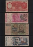 Set Argentina 34 bancnote diferite circulate cateva rare unele uzate, America Centrala si de Sud