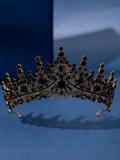 Diadema Mireasa Handmade Black Glamorous Design