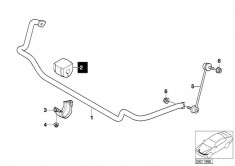 Bucsa Bara Stabilizatoare fata (24mm) BMW 3 (E46), Z4 (E85), Z4 (E86) 1.6-3.0D 02.98-02.09, originala 31351094556 foto