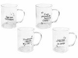 Set 4 cani sticla transparenta neagra &Oslash; 8 cm x 10,5 H, 400 ml