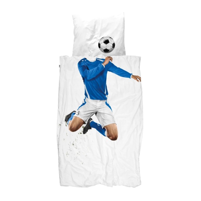 Snurk Bettw&auml;sche Fu&szlig;baller blau 135 x 200