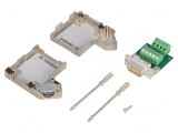 Mufă D-Sub 9 PIN &icirc;n unghi 55&deg; cu terminal șurub 50V