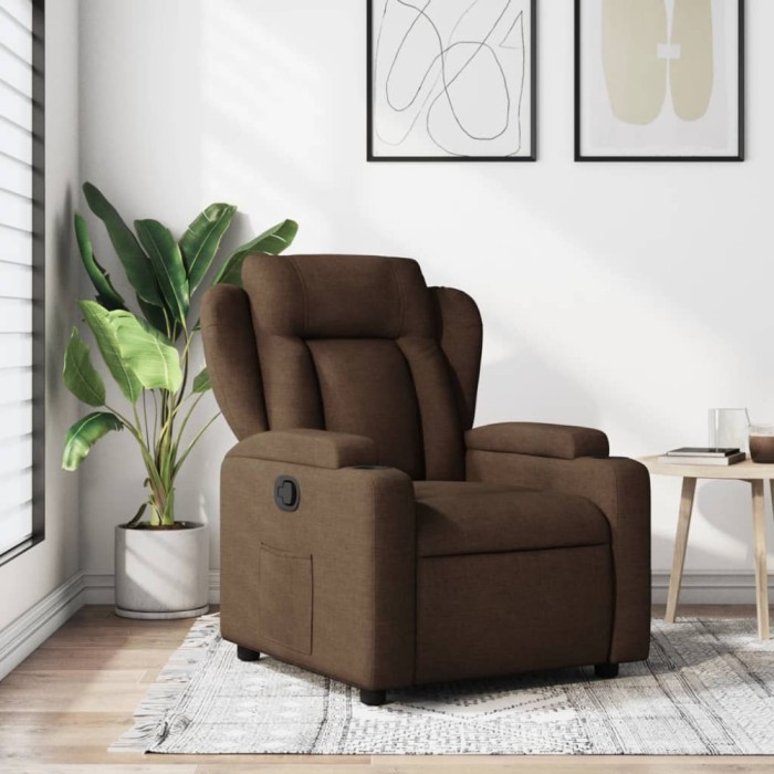 Gossi fotoliu rabatabil, maro, material textil