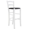 Scaun Paesana bar - cadru alb - imitatie piele negru - 21901