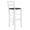 Scaun Paesana bar - cadru alb - imitatie piele negru - 21901
