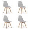 Set 4 scaune bucatarie/living, Artool, Kito, PP, lemn, gri, 46x54.5x80 cm, Leobert