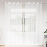 vidaXL Perdele cu perdele 2 pcs Alb 140 x 225 cm Poliester