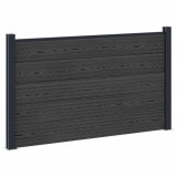vidaXL Panou de Gardă WPC și Aluminiu Negru 42039072