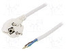 Cablu alimentare AC, 2m, 3 fire, culoare alb, cabluri, CEE 7/7 (E/F) &amp;#351;tecar in unghi, SCHUKO mufa, PLASTROL - W-97179