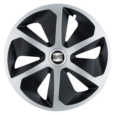 Set 4 capace roti Roco Gri-Negru R17 pentru gama auto Seat foto
