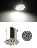 LED 22 SMD P21W BA15S 1156 12V Canbus Lampa Becuri Lumini Alb