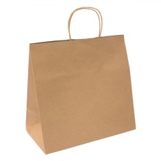 Pungă Cadou, Kraft, 31x17x32 cm, Culoare Maro, Cu M&acirc;nere Scurte
