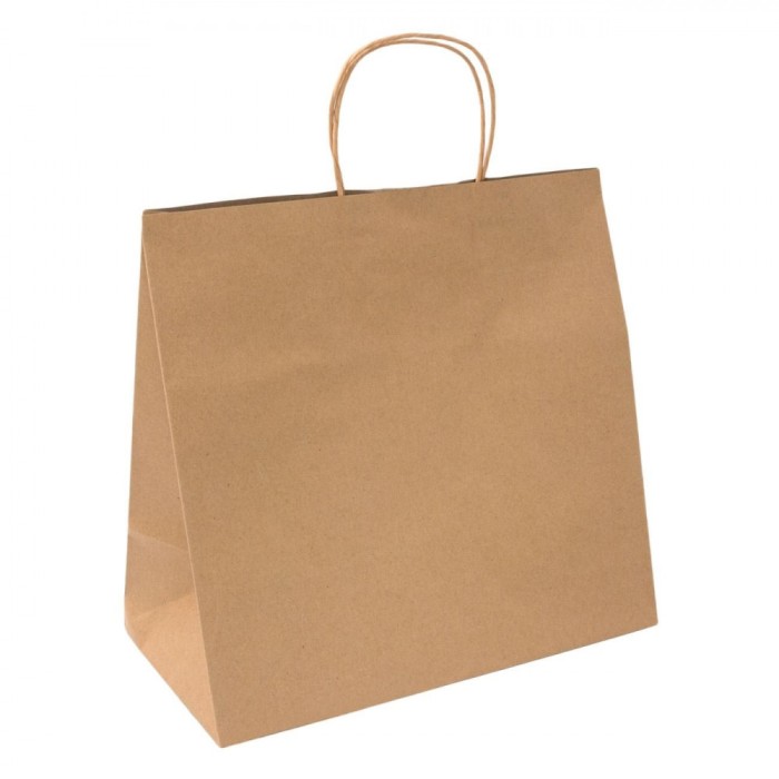Pungă Cadou, Kraft, 31x17x32 cm, Culoare Maro, Cu M&acirc;nere Scurte