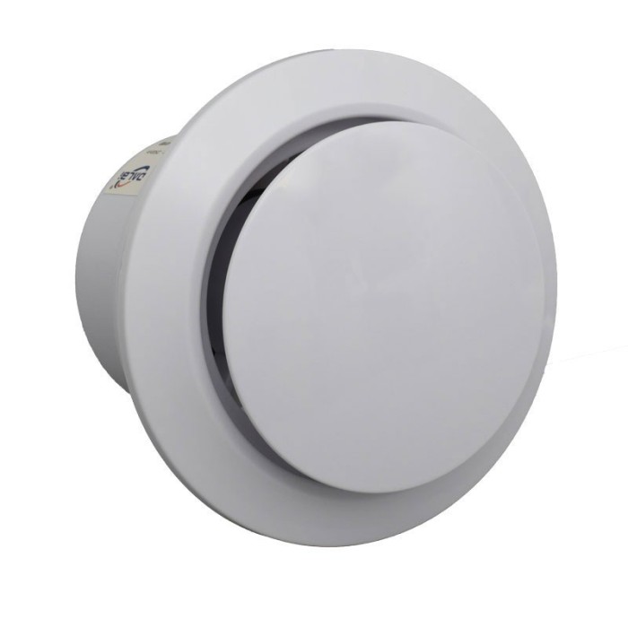 Ventilator Rotund de Baie A100 - 5W cu Clapeta Automata si Telecomanda Programatoare - IPX2