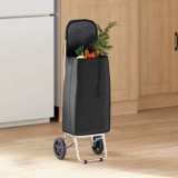 Cărucior de cumpărături cu roți, negru, 35 L