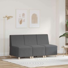 Unitate Sofa Modulară Fără Brațe 3 pcs Gri &icirc;nchis