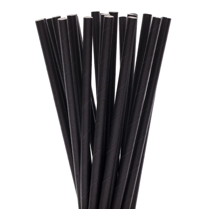 Set 100 paie, flippy, din hartie, 20 cm, model uni, negru