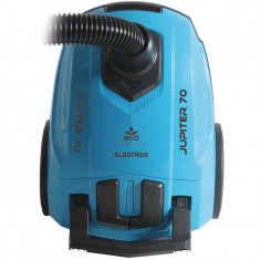 Aspirator cu sac Albatros JUPITER 70 ECO, 700 W, 2 L, 27.8kWh/an, Filtru HEPA, Perie pentru covoare şi podele, Bleu-ciel