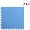 Saltele Fitness Puzzle vidaXL, 12 Bucati, Spuma EVA, 4.32 m&sup2;, Albastru, Protectie Podea, Antiderapante
