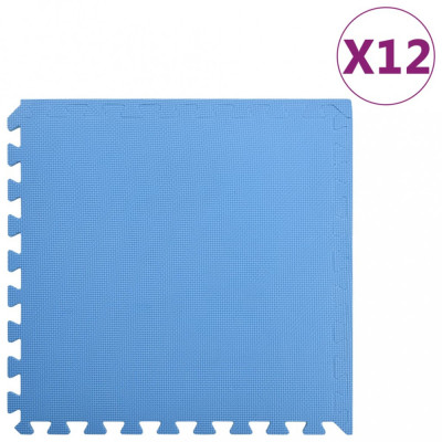 vidaXL Saltele de exerciții, 12 buc., albastru, 4,32 m&amp;sup2;, spumă EVA foto