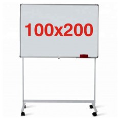 Tabla magnetica pe stand mobil 100x200 cm, 1 fata, Premium (5 ani garantie)