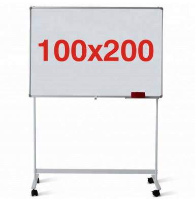 Tabla magnetica pe stand mobil 100x200 cm, 1 fata, Premium (5 ani garantie) foto