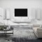 Set dulap TV, 6 piese, alb, lemn prelucrat