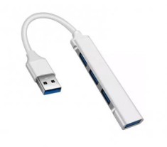 Adaptor Mini USB cu 4 Porturi USB 3.0 Hub High Speed 5Gbps Hub Incarcare Spliter USB portabil foto