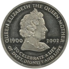 Ascension Island 50 Pence 2002 (Queen Mother) Cupru-nichel, KM-18 UNC !!!